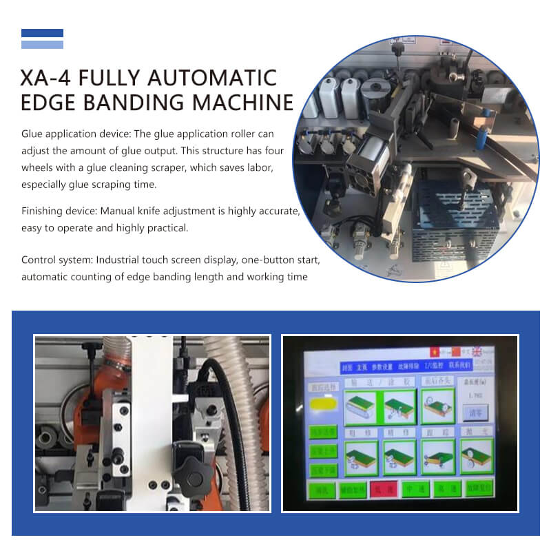 Aplicadora de bandas de borde completamente automática para muebles de paneles de carpintería eficiente