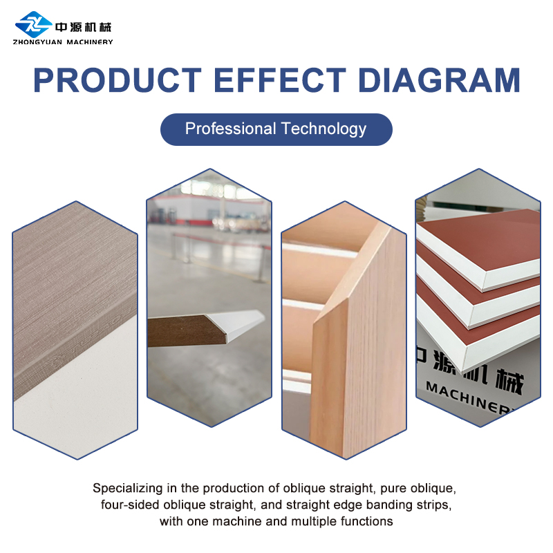 Aplicadora de bandas de borde recto oblicuo completamente automática con prefresado para la fabricación de muebles de carpintería